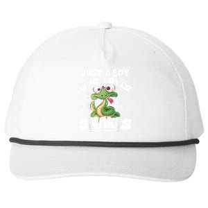 Just A Boy Who Loves Snakes Snake Lover Gift Snapback Five-Panel Rope Hat