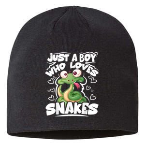 Just A Boy Who Loves Snakes Snake Lover Gift Sustainable Beanie