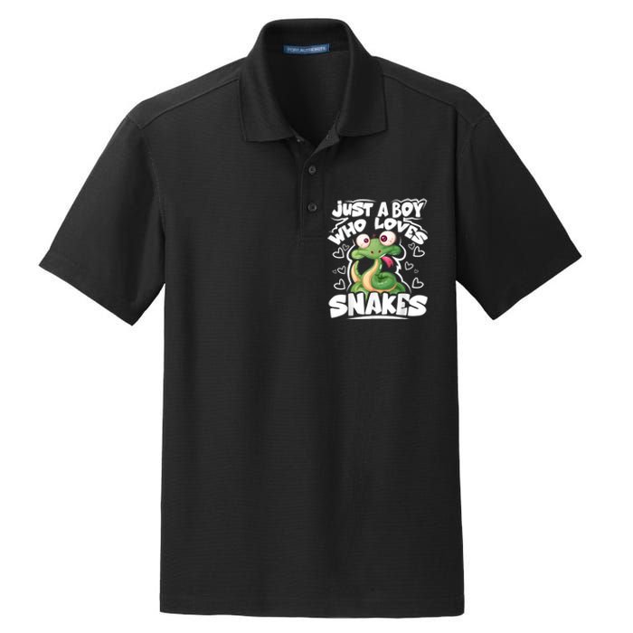 Just A Boy Who Loves Snakes Snake Lover Gift Dry Zone Grid Polo