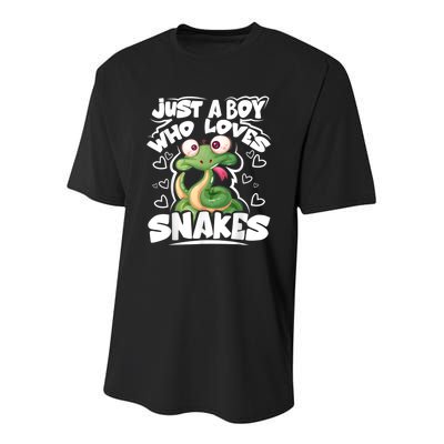 Just A Boy Who Loves Snakes Snake Lover Gift Youth Performance Sprint T-Shirt