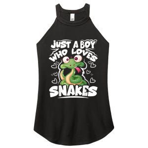 Just A Boy Who Loves Snakes Snake Lover Gift Women's Perfect Tri Rocker Tank