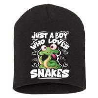 Just A Boy Who Loves Snakes Snake Lover Gift Short Acrylic Beanie