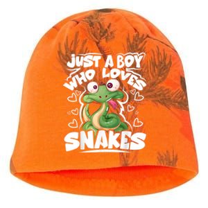 Just A Boy Who Loves Snakes Snake Lover Gift Kati - Camo Knit Beanie