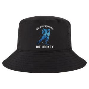 Just A Boy Who Loves Ice Hockey Cool Comfort Performance Bucket Hat