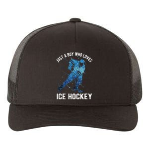 Just A Boy Who Loves Ice Hockey Yupoong Adult 5-Panel Trucker Hat