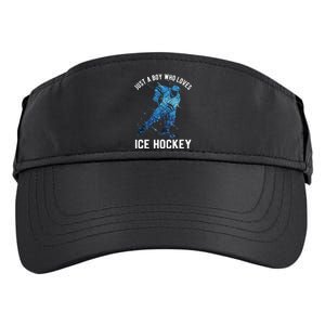 Just A Boy Who Loves Ice Hockey Adult Drive Performance Visor