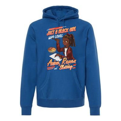 Just A Black Who Loves Anime Ra And Sketching Gift Premium Hoodie