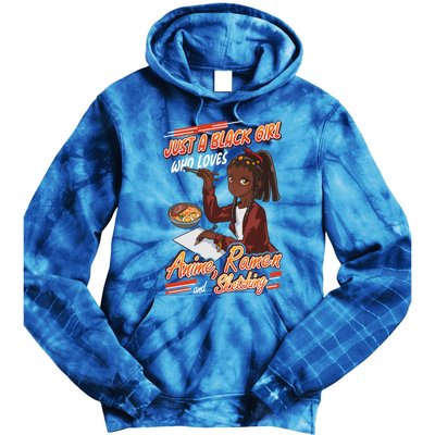 Just A Black Who Loves Anime Ra And Sketching Gift Tie Dye Hoodie