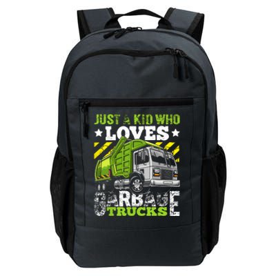 Just A Boy Who Loves Garbage Trucks Funny Daily Commute Backpack