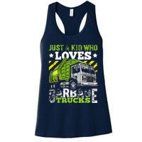 Just A Boy Who Loves Garbage Trucks Funny Women's Racerback Tank