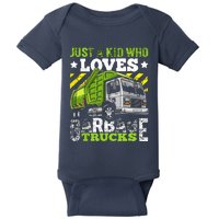 Just A Boy Who Loves Garbage Trucks Funny Baby Bodysuit