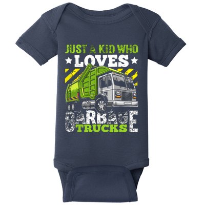 Just A Boy Who Loves Garbage Trucks Funny Baby Bodysuit