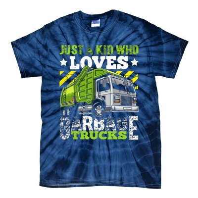 Just A Boy Who Loves Garbage Trucks Funny Tie-Dye T-Shirt