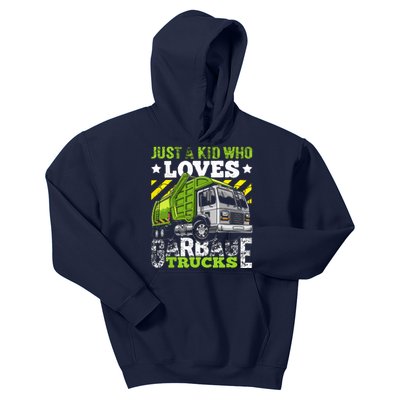 Just A Boy Who Loves Garbage Trucks Funny Kids Hoodie