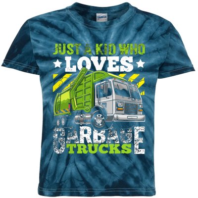 Just A Boy Who Loves Garbage Trucks Funny Kids Tie-Dye T-Shirt