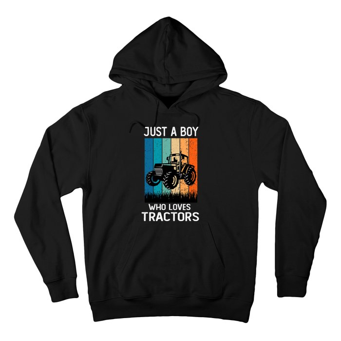 Just A Boy Who Loves Tractors Farm Lifestyle Boy Hoodie