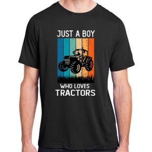 Just A Boy Who Loves Tractors Farm Lifestyle Boy Adult ChromaSoft Performance T-Shirt