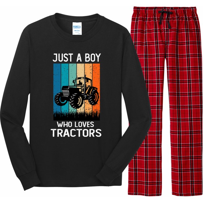 Just A Boy Who Loves Tractors Farm Lifestyle Boy Long Sleeve Pajama Set