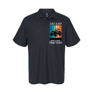 Just A Boy Who Loves Tractors Farm Lifestyle Boy Softstyle Adult Sport Polo