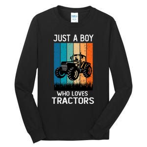 Just A Boy Who Loves Tractors Farm Lifestyle Boy Tall Long Sleeve T-Shirt