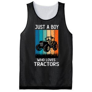 Just A Boy Who Loves Tractors Farm Lifestyle Boy Mesh Reversible Basketball Jersey Tank