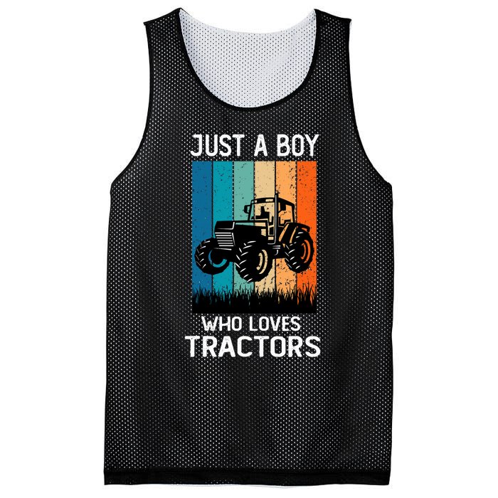 Just A Boy Who Loves Tractors Farm Lifestyle Boy Mesh Reversible Basketball Jersey Tank