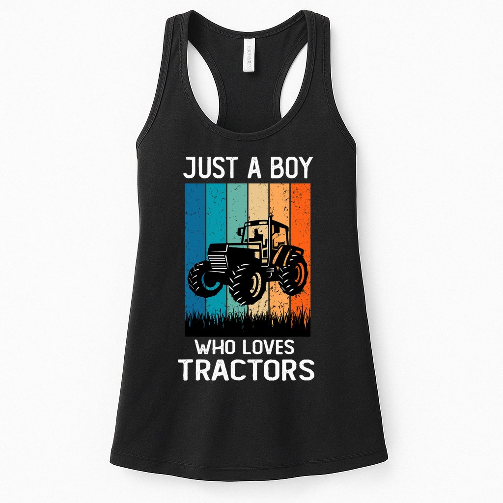 Just A Boy Who Loves Tractors Farm Lifestyle Boy Womens Tank Top