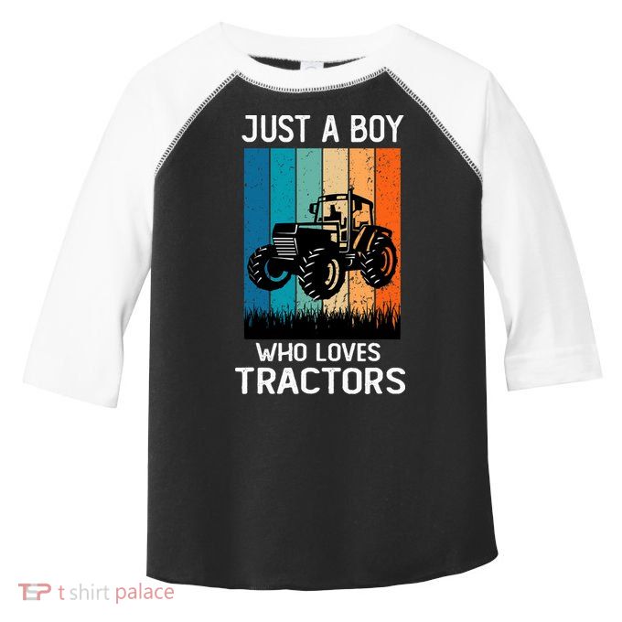 Just A Boy Who Loves Tractors Farm Lifestyle Boy Toddler Fine Jersey T-Shirt