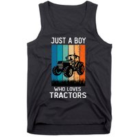 Just A Boy Who Loves Tractors Farm Lifestyle Boy Tank Top