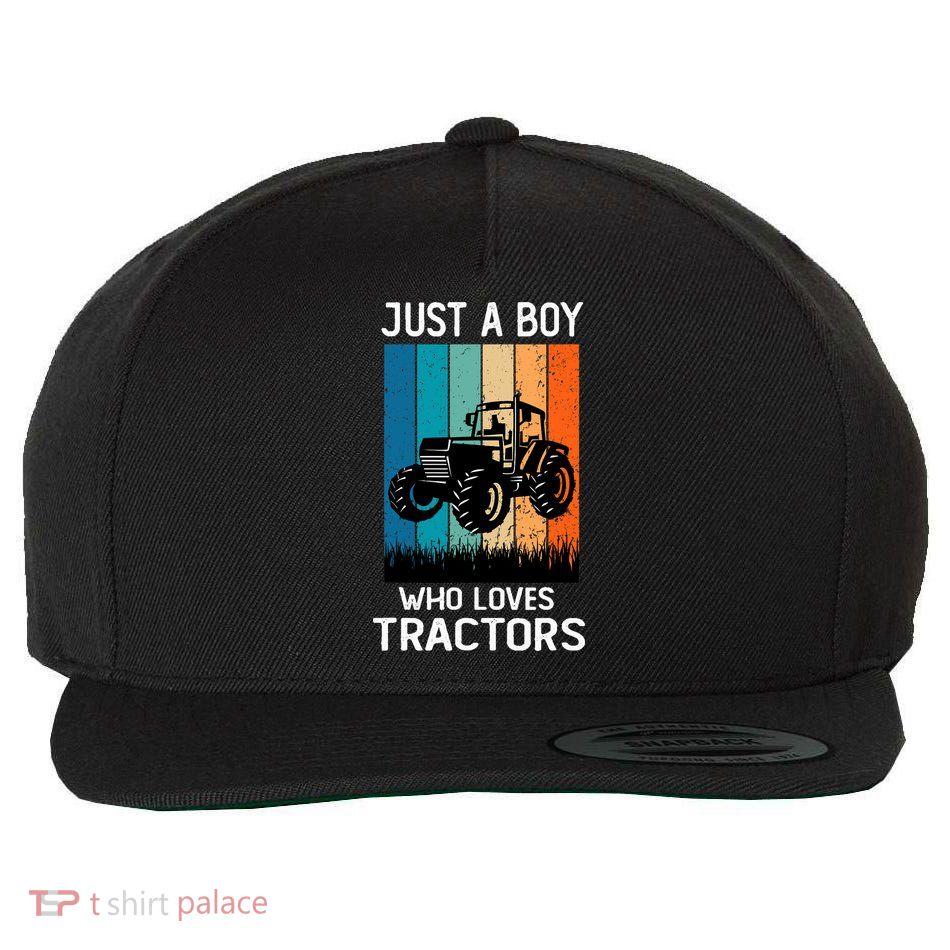 Just A Boy Who Loves Tractors Farm Lifestyle Boy Wool Snapback Cap