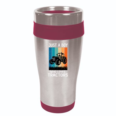 Just A Boy Who Loves Tractors Farm Lifestyle Boy 16oz Travel Tumbler