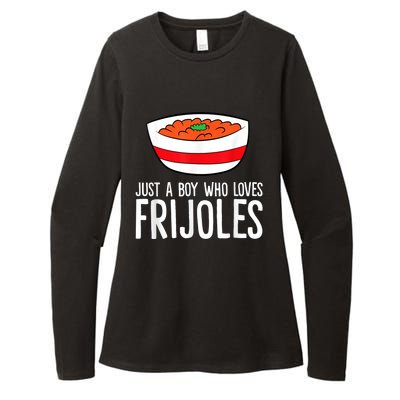 Just A Boy Who Loves Frijoles Funny Mexican Frijoles Womens CVC Long Sleeve Shirt