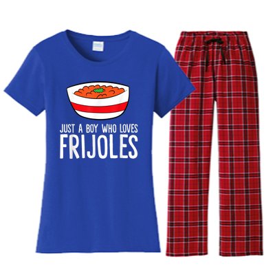 Just A Boy Who Loves Frijoles Funny Mexican Frijoles Women's Flannel Pajama Set