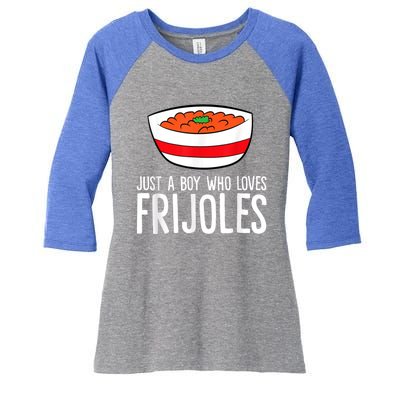 Just A Boy Who Loves Frijoles Funny Mexican Frijoles Women's Tri-Blend 3/4-Sleeve Raglan Shirt