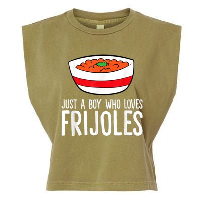 Just A Boy Who Loves Frijoles Funny Mexican Frijoles Garment-Dyed Women's Muscle Tee