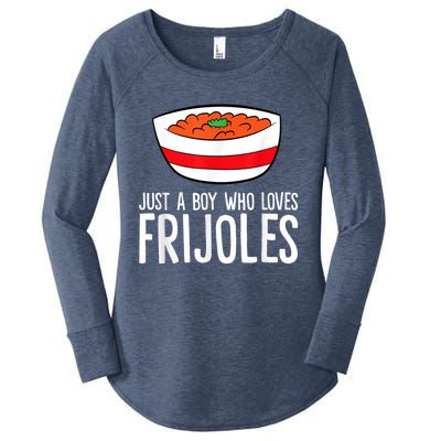 Just A Boy Who Loves Frijoles Funny Mexican Frijoles Women's Perfect Tri Tunic Long Sleeve Shirt