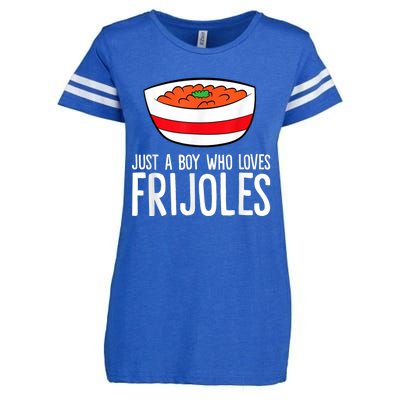 Just A Boy Who Loves Frijoles Funny Mexican Frijoles Enza Ladies Jersey Football T-Shirt