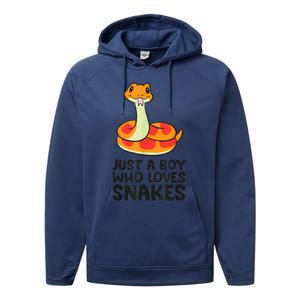 Just A Boy Who Loves Snakes Performance Fleece Hoodie