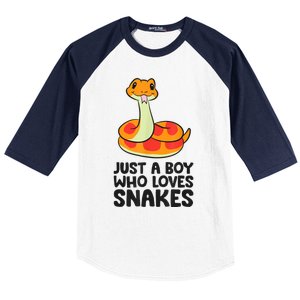 Just A Boy Who Loves Snakes Baseball Sleeve Shirt