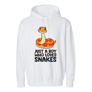 Just A Boy Who Loves Snakes Garment-Dyed Fleece Hoodie