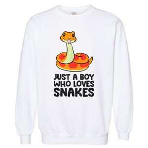 Just A Boy Who Loves Snakes Garment-Dyed Sweatshirt