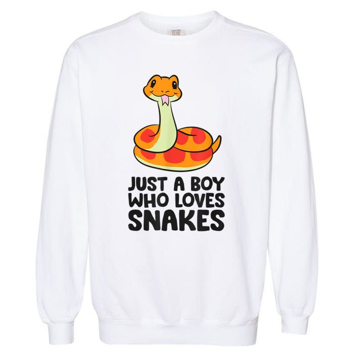 Just A Boy Who Loves Snakes Garment-Dyed Sweatshirt