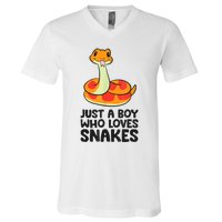 Just A Boy Who Loves Snakes V-Neck T-Shirt