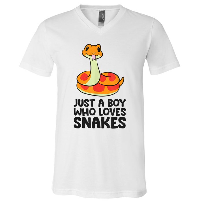 Just A Boy Who Loves Snakes V-Neck T-Shirt