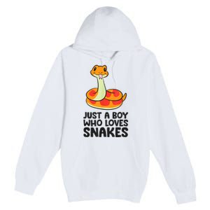 Just A Boy Who Loves Snakes Premium Pullover Hoodie