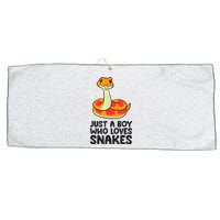 Just A Boy Who Loves Snakes Large Microfiber Waffle Golf Towel