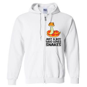 Just A Boy Who Loves Snakes Full Zip Hoodie