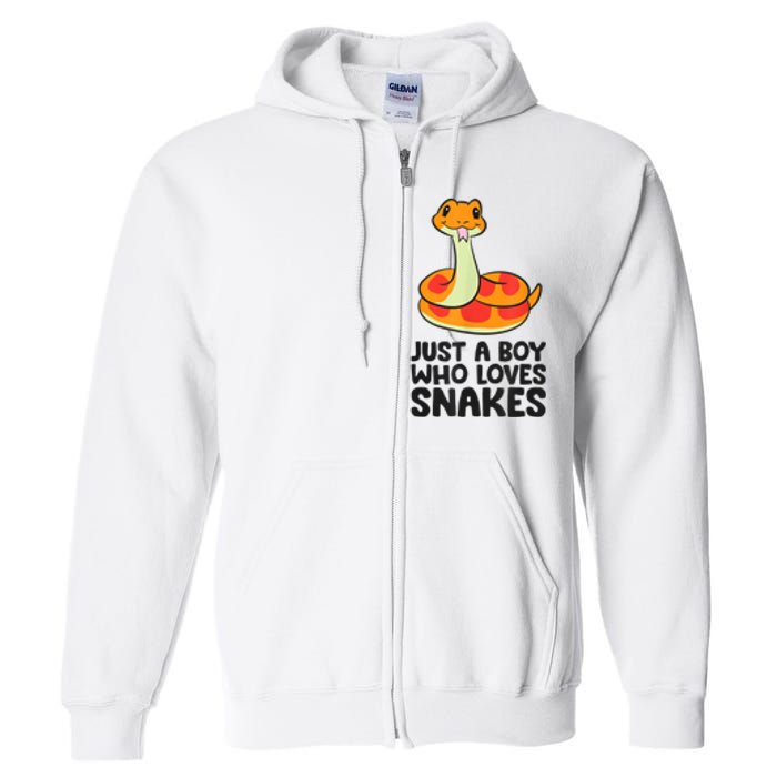 Just A Boy Who Loves Snakes Full Zip Hoodie