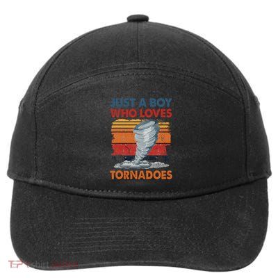 Just A Boy Who Loves Tornado Weather Storm Tornado Chaser 7-Panel Snapback Hat