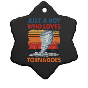 Just A Boy Who Loves Tornado Weather Storm Tornado Chaser Ceramic Star Ornament